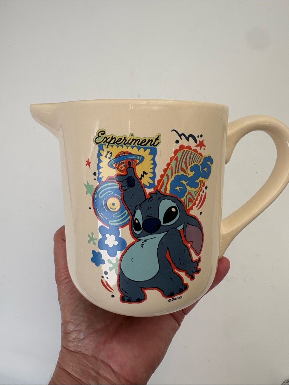 Ceramic Pitcher with Blue Stitch 'Experiment' Graphic - 32 oz. - Picture 2 of 10
